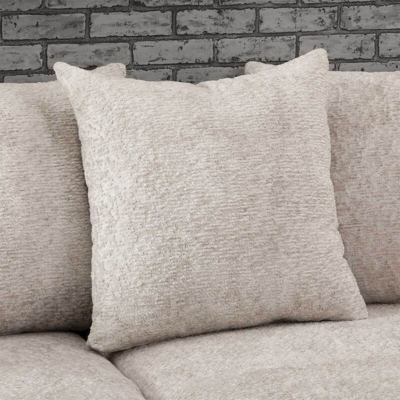 880 Ash Cream Thick Chenille Fabric Oversized Sectional (Included pillows)