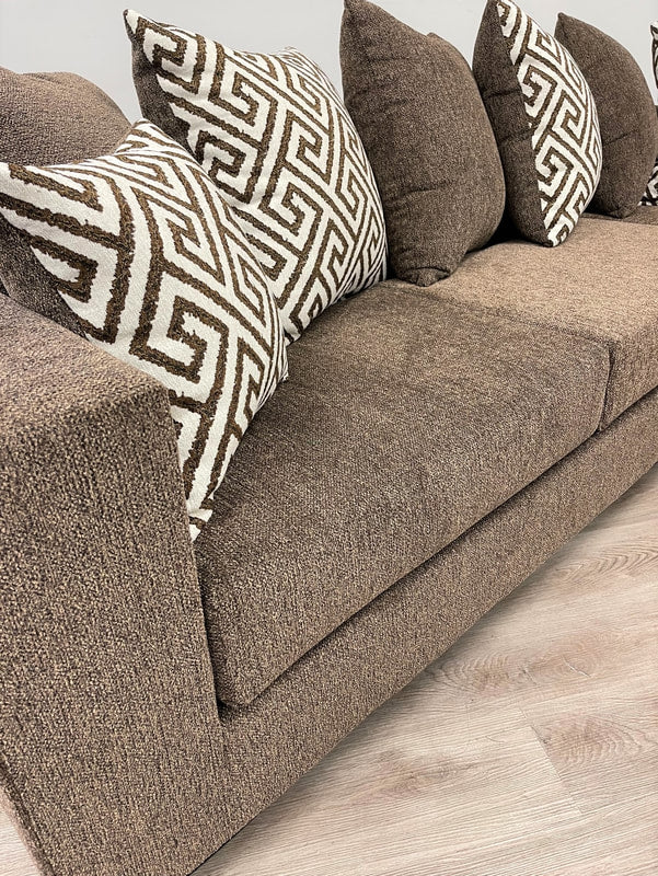 110 Brown Chenille Fabric Sectional