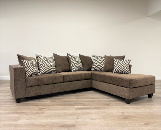 110 Brown Chenille Fabric Sectional