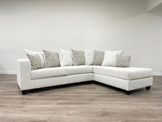 110 Cream Chenille Fabric Sectional