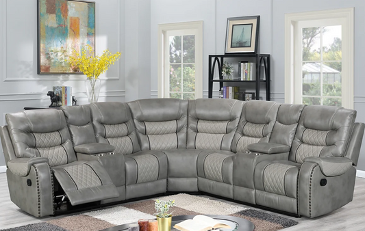 S1988 Phoenix II Grey Reclining Sectional