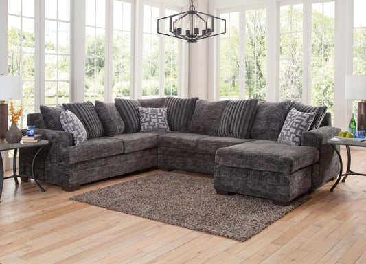 2775-07 Charcoal Grey Thick Fabric Oversized Sectional