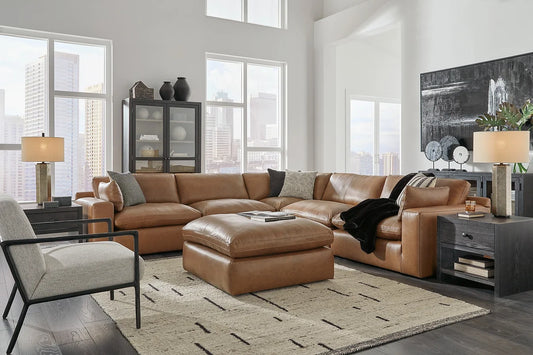 Emilia Caramel Genuine Leather Sectional