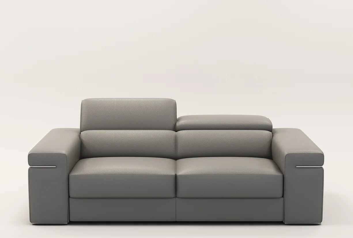 Soho Grey Italian Leather Sofa, Loveseat & Chair