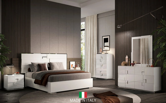 5pcs Infinity White Italian Bedroom Set