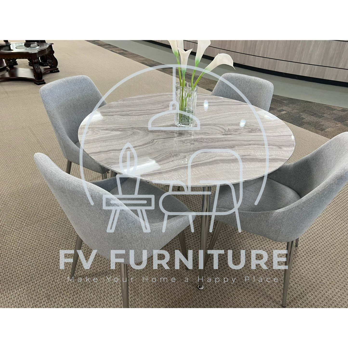 5pcs Round Dining Set