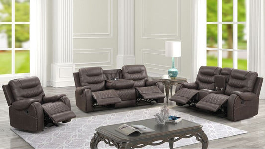 3pcs Ashley Chocolate Palomino Reclining Sofa Set