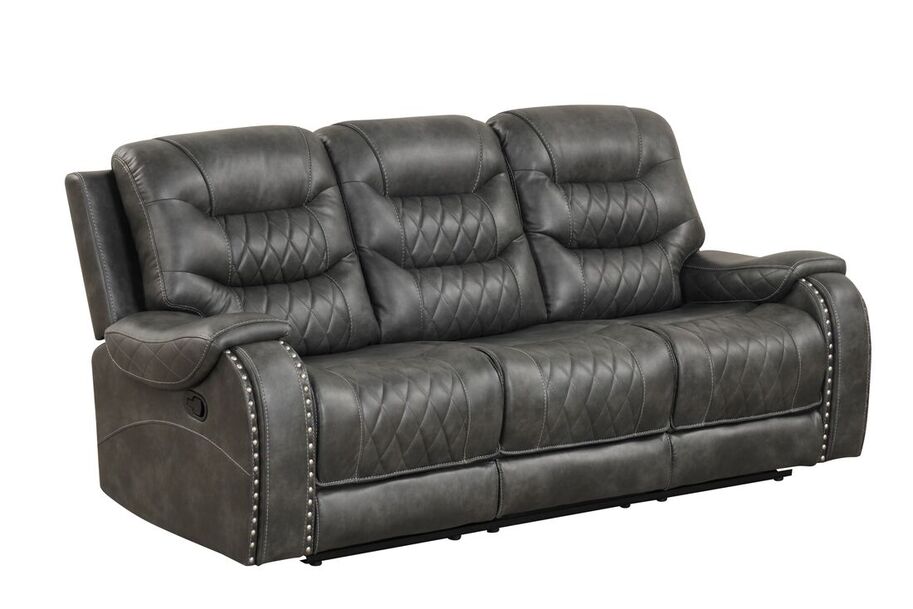 3pcs Ashley Leather Gel Grey  Reclining Sofa Set