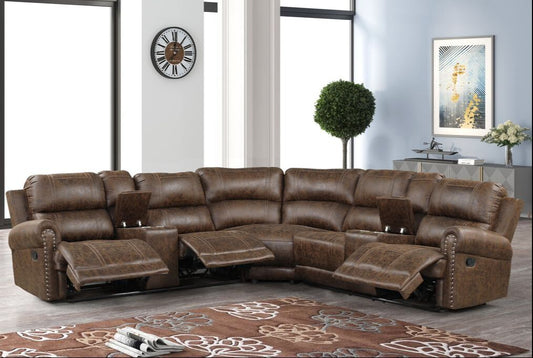 Carrol Brown Palomino Oversized Reclining Sectional