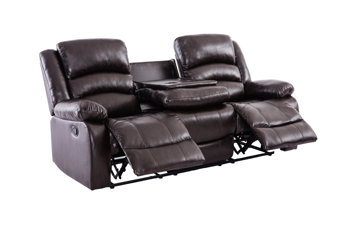 3pcs Dynamo Espresso Leather Reclining Sofa Set