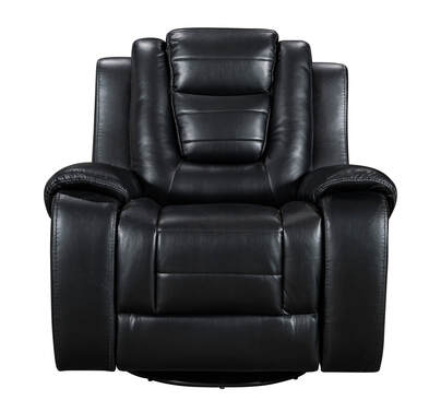 3pcs Jordan Black Leather Gel Reclining Sofa Set