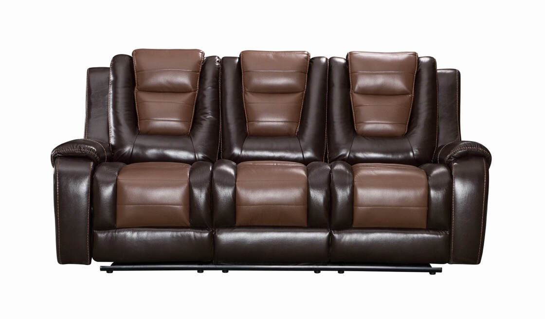 3pcs Jordan Two Tone Leather Gel Reclining Sofa Set