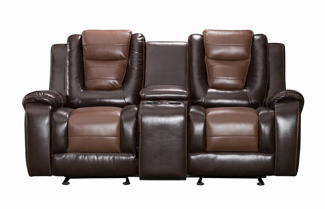 3pcs Jordan Two Tone Leather Gel Reclining Sofa Set