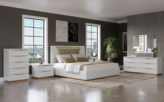 5pcs Kharma White Italian Bedroom Set