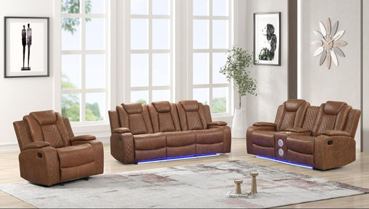 3pcs Luz Saddle Reclining Sofa Set