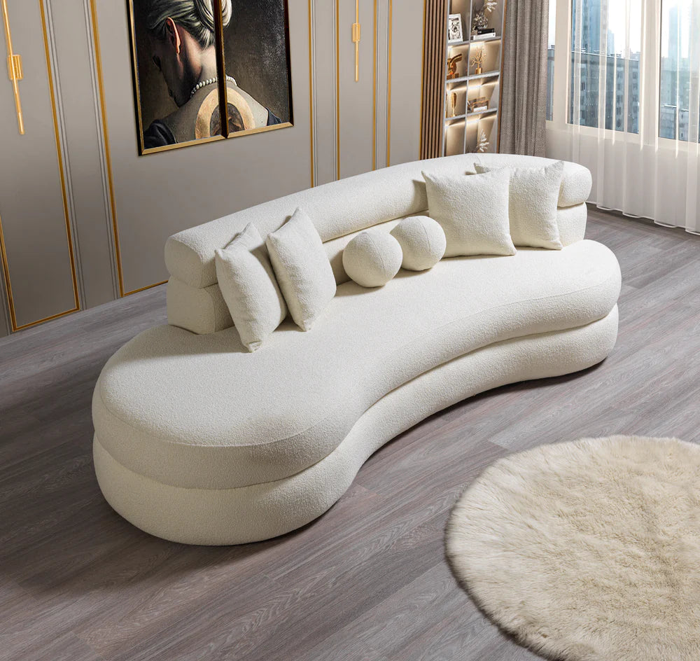 Larissa Ivory Boucle Chaise Lounge