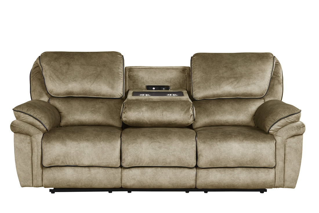 3pcs Perry Brown Fabric Reclining Sofa Set