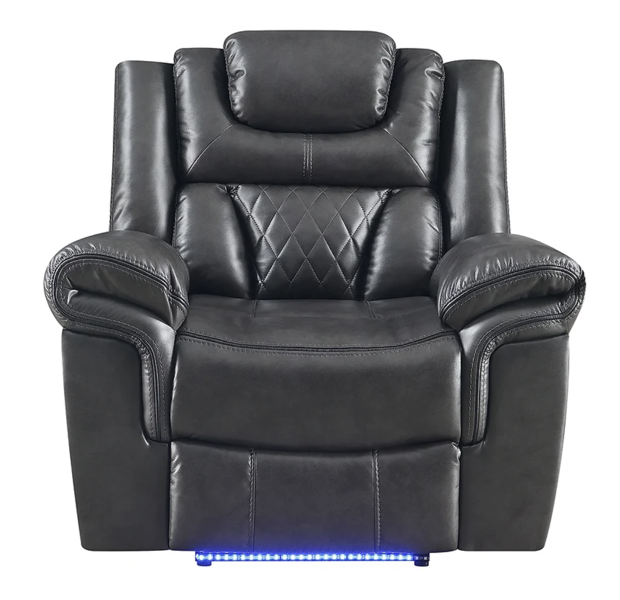 3pcs Party Time Grey Leather Gel Power Reclining Sofa Set