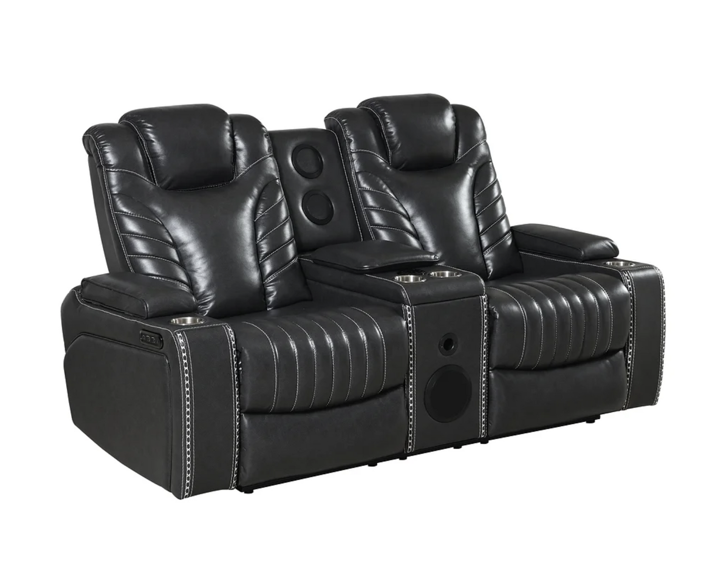 3pcs Zeus Grey Leather Power Reclining Sofa Set