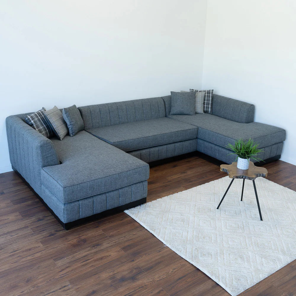 Grayson Gray Linen Double Chaise Sectional