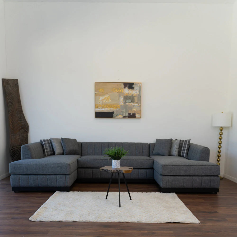 Grayson Gray Linen Double Chaise Sectional