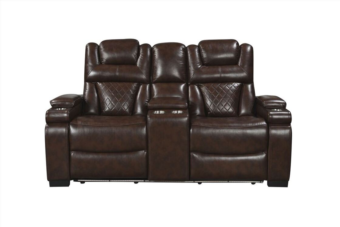 3pcs Woodland Brown Leather Power Reclining Sofa Set