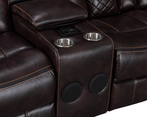 Alexa2023 Brown Leather Power Reclining Sectional