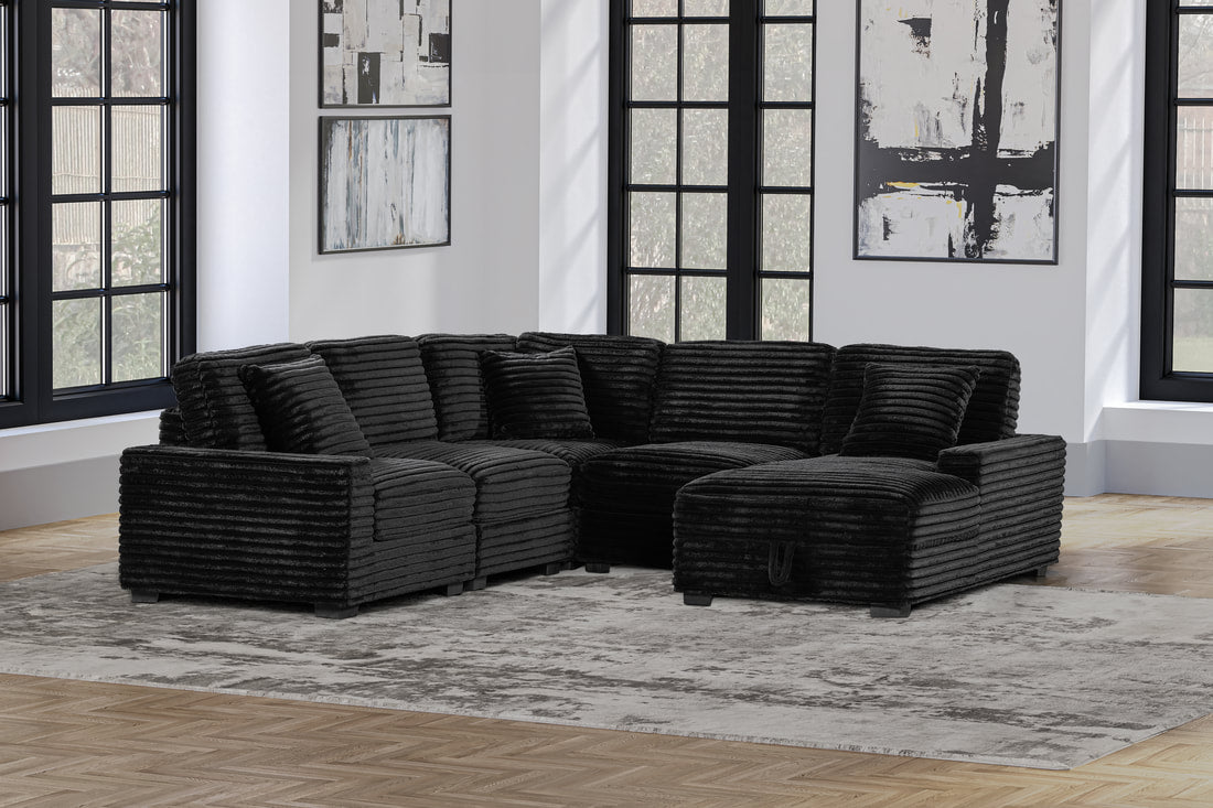 Alisson Black Oversized Sectional