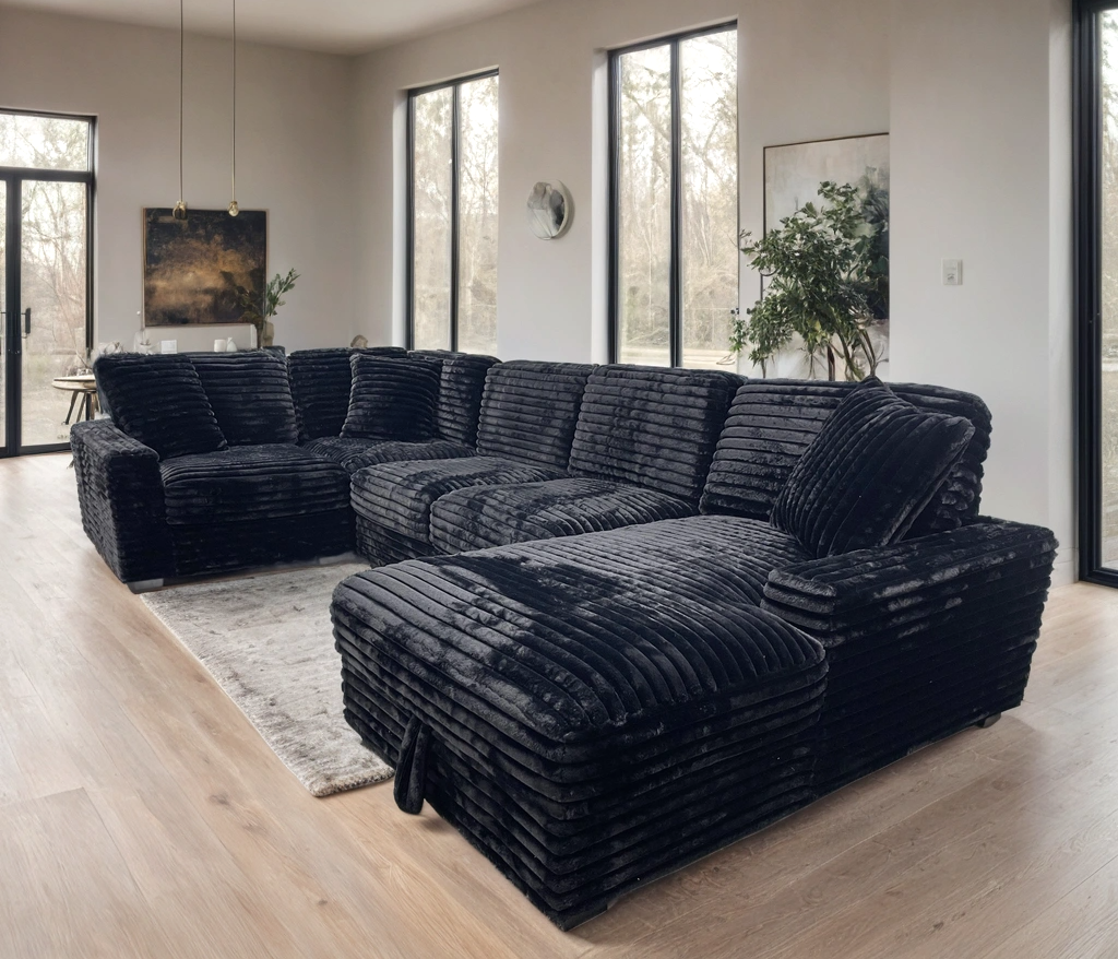 Alisson Black Oversized Sectional