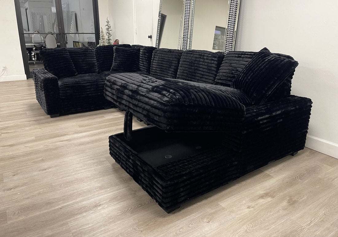 Alisson Black Oversized Sectional