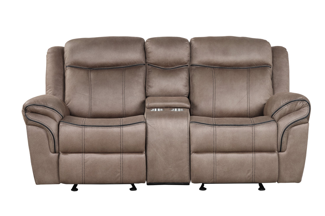 3pcs Andres Brown Fabric Reclining Sofa Set