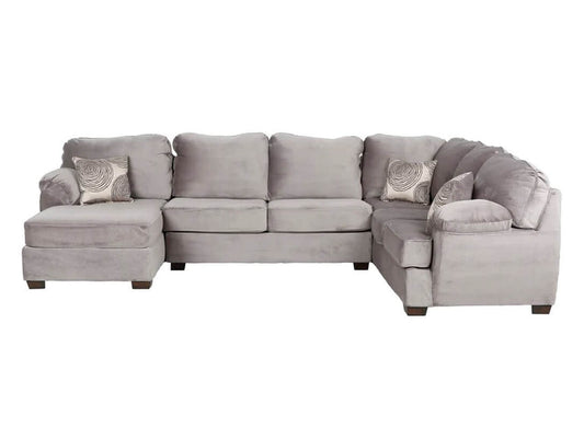 Smoke Grey Fabric Sectional