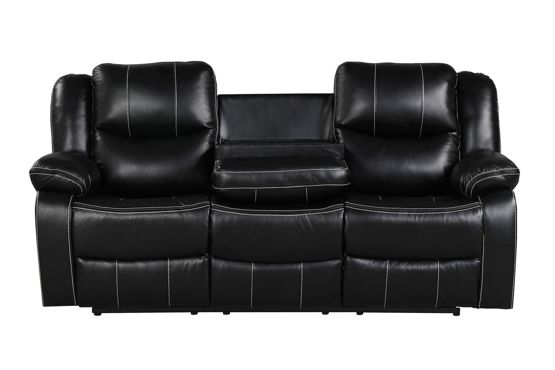 3pcs Carter Black Leather Gel Reclining Sofa Set