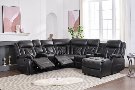 Champion Black Reclining Sectional