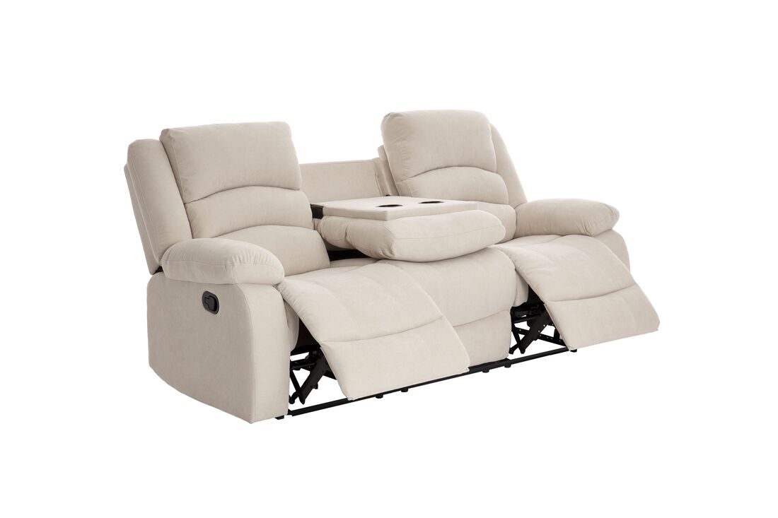 3pcs Dynamo Sand Thick Fabric Reclining Sofa Set