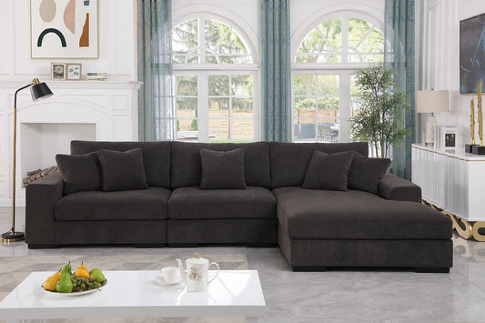 3pcs Comfy Grey Sectional