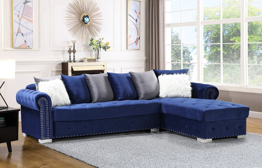 Milan Blue Velvet Sectional