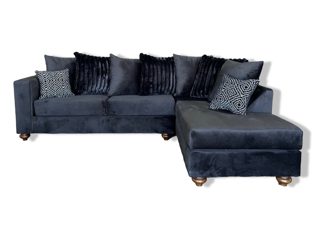 S310 Rivera Black Fabric Sectional