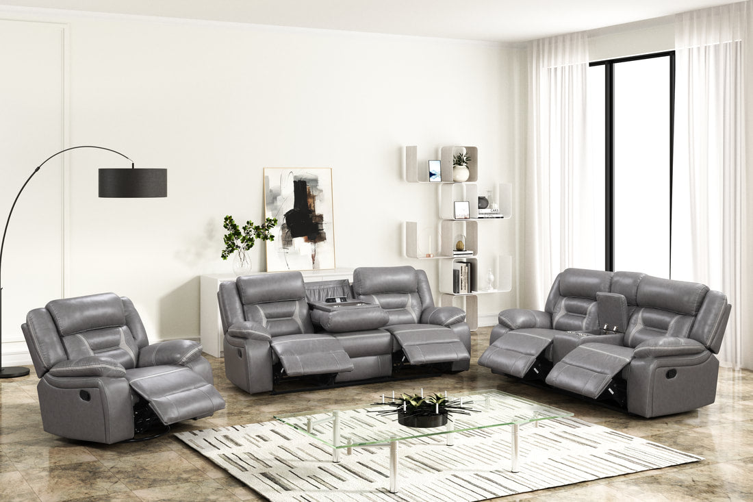 3pcs Luka Grey Palomino Oversized Reclining Set