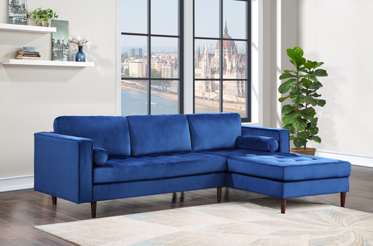 Roxy Blue Velvet Sectional