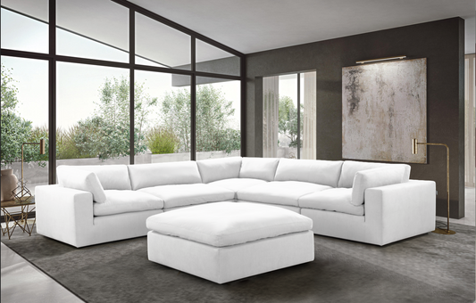 XL Cloud White Oversized Sectional & Ottoman