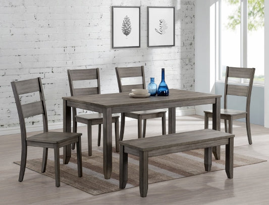 6pcs Rustic Wood Dining Set