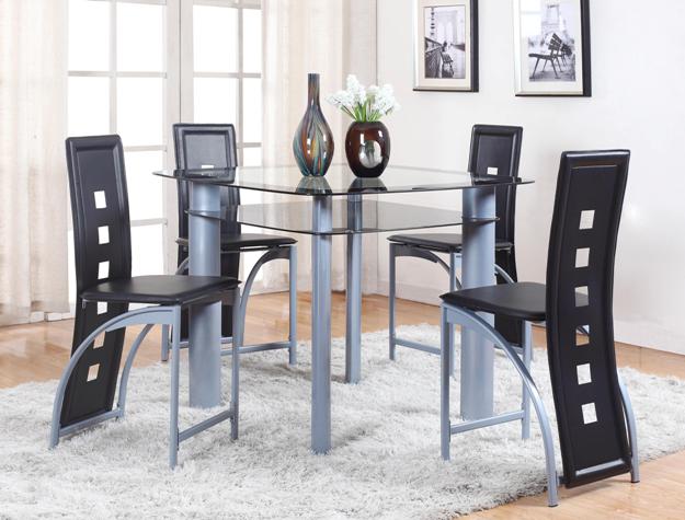 5pcs Glass Top Dining Set (Multiple Colors)