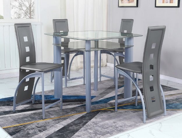 5pcs Glass Top Dining Set (Multiple Colors)