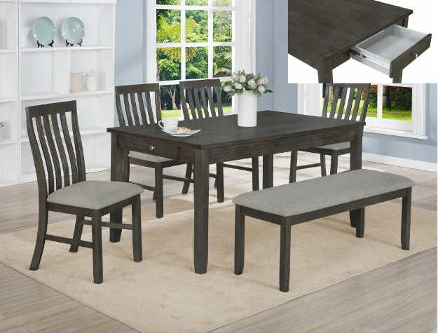 6pcs Wood Dining Set (Multiple Colors)