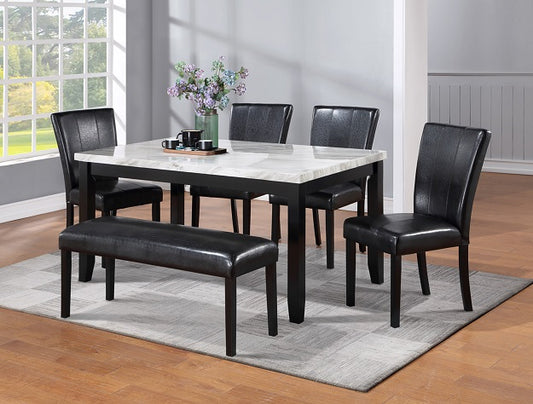 6pcs Faux Marlbe Top Dining Set