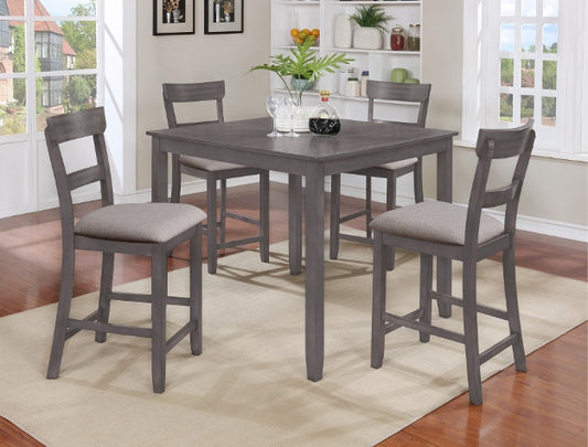 5pcs Grey Finish Wood Dining Set