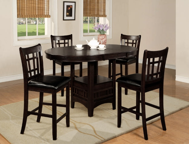 5pcs Round Wood Counte Height Dining Set ( Multiple Colors)