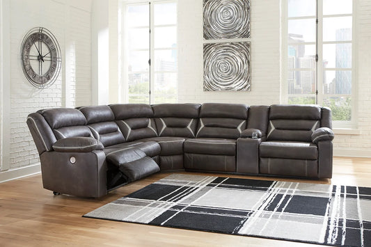 Ashley131 Grey Power Reclining Sectional