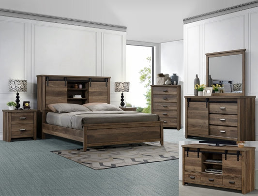 5pcs Wood Finish Bedroom Sets (Multiple Sizes)